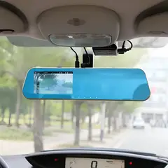 GENERICO - Cámara Espejo Retrovisor Auto Full HD + Cámara Retroceso