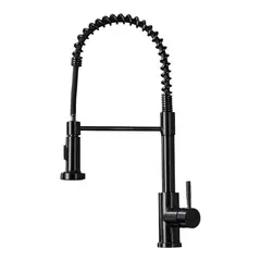 APACHE - Grifo Cocina Mezcladora Monomando Alto Negro Mate Aireador Extraíble