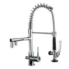 FRATELLI - Grifo Mezcladora Monomando Cocina Semi Profesional Acero Cromado