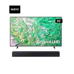 SAMSUNG - Televisor 55 UHD 4K CRYSTAL 55DU8000 + SOUNDBAR HW-C400