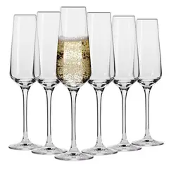 NADIR - Copas Brunello Champaña 225ml Vidrio Nadir Elegante Pack X6
