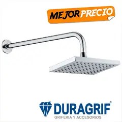 DURAGRIF - SALIDA DE DUCHA ESPAÑOLA 8” CROMADA + BRAZO 45CM + CANOPLA