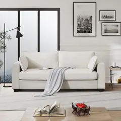 ARTSOFA - Sofá sillvia impermeable beige claro 3 cuerpos + obsequio