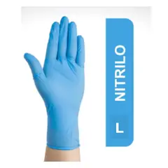 GENERICO - Guantes de Nitrilo Talla L Celeste Caja x100 unidades