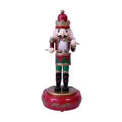 GENERICO - Cascanueces Musical Con Tambor BJ36003A Altura 31cm Base Roja
