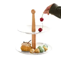 INSPIRA - Soporte de Cerámica para Bocaditos de 2 Niveles