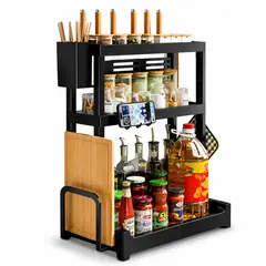MINARI - Estante Organizador de cocina Condimentero Especiero de 3 Niveles EN65