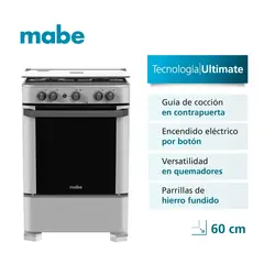 Mabe - Cocina de Pie a Gas Mabe 4 Hornillas 60 cm CMP6010FG1 Silver