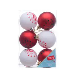 PANADECOR - Esferas 6Unid BlancoRojo De Pvc