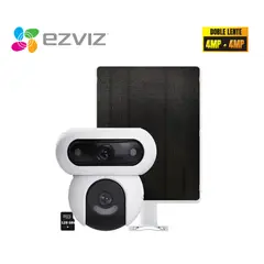 Ezviz - Cámara Ezviz HB90 Dual Kit 4MP + 4MP Audio 2 vías Batería Panel 128GB