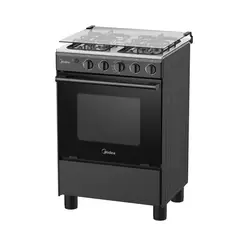 Midea - Cocina a Gas 24" Midea 4 Quemadores Negra + OSTER OLLA ARROCERA  BLANCO CKSTRC1700W