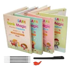OEM - Pack 4 Libros Mágicos Montessori Reutilizables Para Niños
