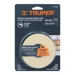 Truper - Cinta doble cara de 25 mm x 5 m Truper 11727