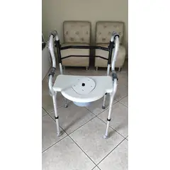 GENERICO - Silla de Baño Portátil Plegable- Sanitario de Aluminio 4 en 1