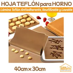 GENERICO - Lámina Teflón Antiadherente para Horno Parrilla Air Fryer Reutilizable +1000 veces 40x30cm