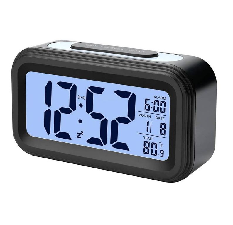 Reloj Despertador Inteligente Digital Escritorio Dormitorio negro