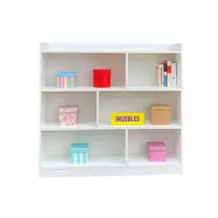 TEMEL - Organizador Blanco Escolar Librero estante Melamina 18MM