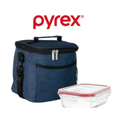PYREX - LONCHERA TERMICA PYREX  EJECUTIVO AZUL CON 1  REFRACTARIO DE 650ML
