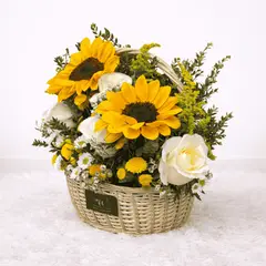 VI REGALANDO AMOR - Canasta Samira  Girasoles - Flores amarillas - Dia de la madre