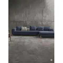 GENERICO - Seccional Derecho Japandi en tela boucle color marfil