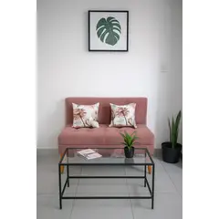 ARTSOFA - Banqueta Sofá Nórdex terciopelo palo rosa + obsequio