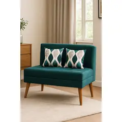 ARTSOFA - Banqueta Sofá Nórdex terciopelo verde esmeralda + obsequio