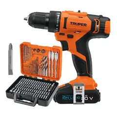 Truper - Taladro Inalámbrico 20V + Juego de 100 Brocas Truper