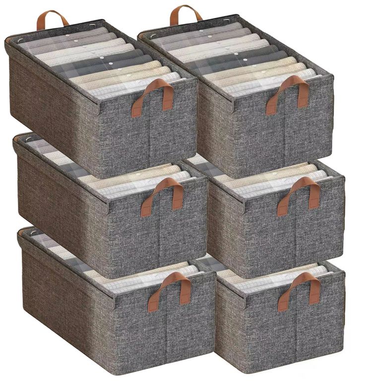 Organizador de ropa plegable PACK 6 UND con marco de acero y tapa