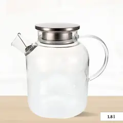 Ichimatsu - Jarra de Vidrio Borosilicato Tapa de Metal Con Asa 1.80 l