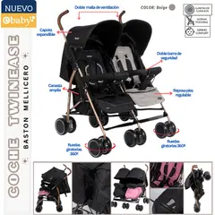 EBABY - Coche para bebe Mellicero Twinease Beige