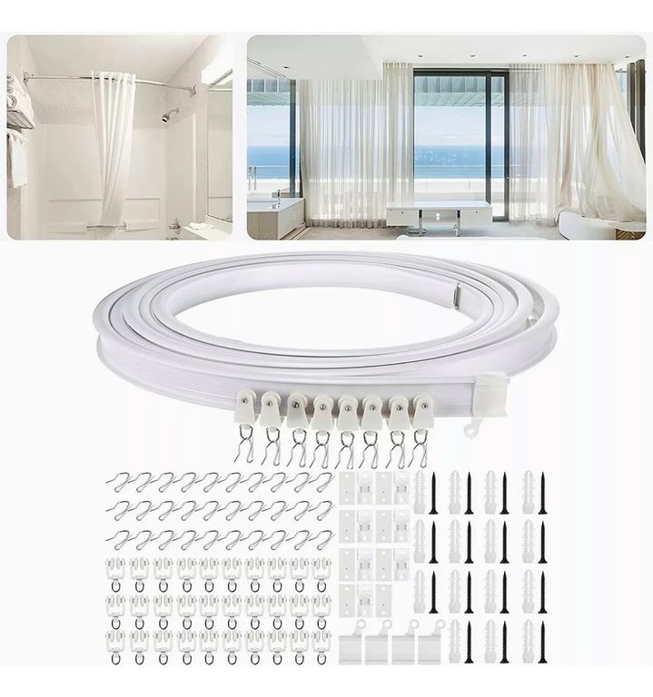 5m Riel De Cortina Ventanas De Techo Flexible Montaje Curvo