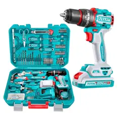 TOTAL TOOLS - TALADRO PERCUTOR BRUSHLESS 66Nm+ Set de Herramientas con 165Pcs