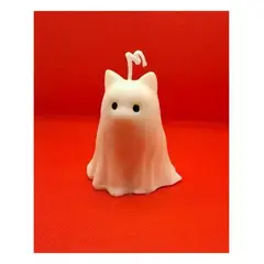 GENERICO - Haloween Vela Gato Fantasma de Cera de Soya x 1 unidad