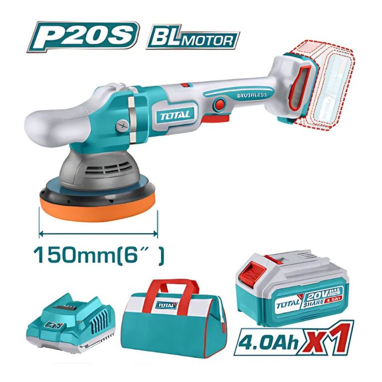 Pulidora Angular 20V 150MM 6pulg Brushless Maleta Total -TAPLI20151