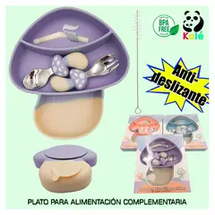 KALE - Set Plato con cubiertos Antideslizante para bebe