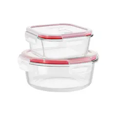 PYREX - Set Tapers Easy Vent Redondo 900ml+Cuadrado 500ml - 300490