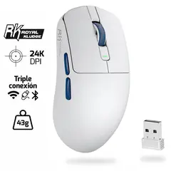 ROYAL KLUDGE - Mouse Royal Kludge M30 Inalambrico WHITE BLUE