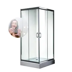 GENERICO - CABINA DE DUCHA CUADRADO MÁS BASE Y KIT DE INSTALACIÓN