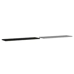 FMFURNITURE - Set 2 Repisas 160x25x15 Cm Fm-002B Blanco Y Café Oscuro
