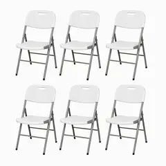 ATLETIS - Pack 6 Silla Plegable Portátil Blanca