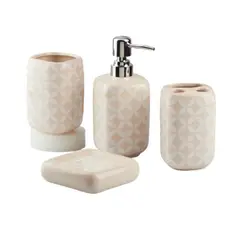 GENERICO - Kit 4 Accesorios para Baño Dispensador de Jabón Jabonera