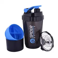 Alpha Gym - Botella deportiva tomatodo mesclador de proteína de 3 piezas