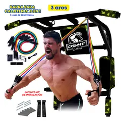 HOLGU - Barra calistenia 15 en 1 (3 AROS ) + Pack 5 ligas