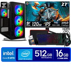 INTEL - Computadora Pc Intel Core i7 3770  Monitor 27 fhd' RAM 16 GB SSD 500 GB wifi