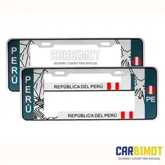 PERU - Porta placa Perú con logo machu picchu nazca