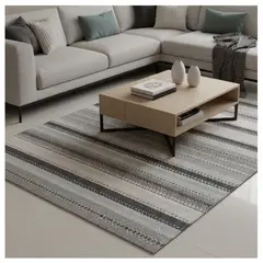 GENERICO - Alfombra Decoghar IC 13809 Kellim Gris/Negro 280 x 365 cm