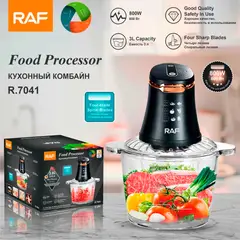 RAFF - Picadora De Alimentos Raf R.7041 Bowl 3 Litros 800w