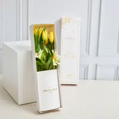 GENERICO - Caja de 5 Tulipanes Amarillos - Florelima Atelier