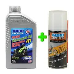 ABRO - Aceite para Moto Semisintético 20W50 + Lubricante de cadenas