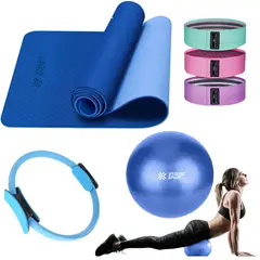 Xtreme Sport - Equipo de Pilates para Entrenamiento Pelota 25 cm+ Aro +Mat y Bandas